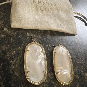 Elle Gold Drop Earrings in Ivory Mother-of-Pearl